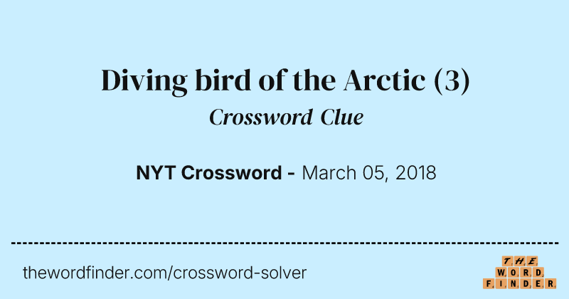 Diving bird of the Arctic crossword clue image