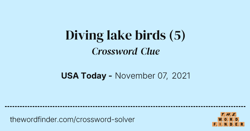 Diving lake birds crossword clue image
