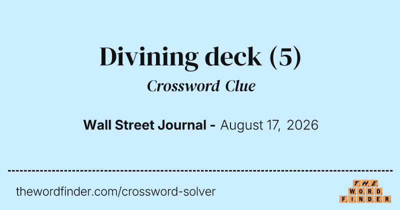 Divining deck crossword clue image