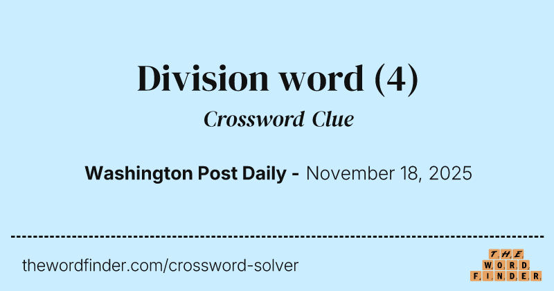 Division word crossword clue image