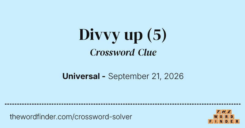 Divvy up crossword clue image