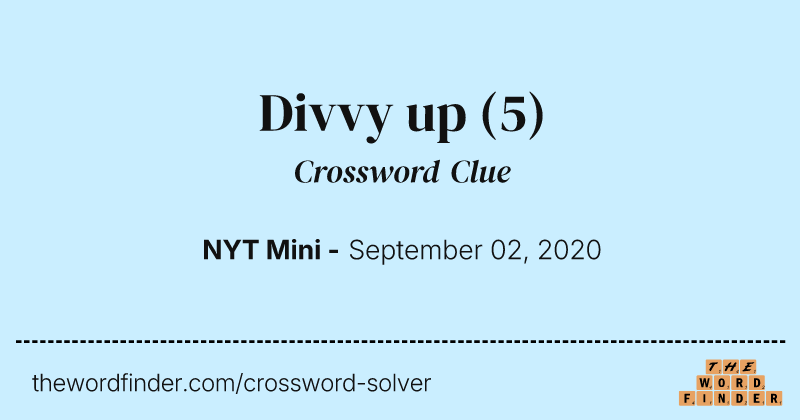 Divvy up crossword clue image