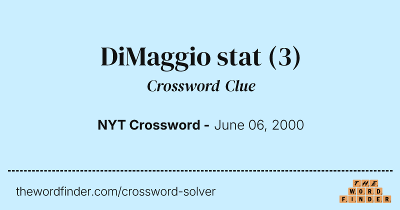 DiMaggio stat crossword clue image