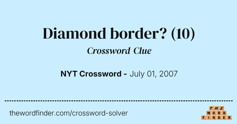 Diamond border? crossword clue image