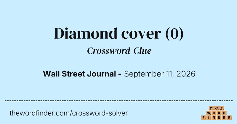 Diamond cover crossword clue image