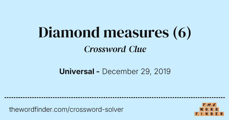 Diamond measures crossword clue image