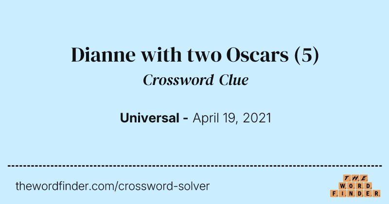 Dianne with two Oscars crossword clue image