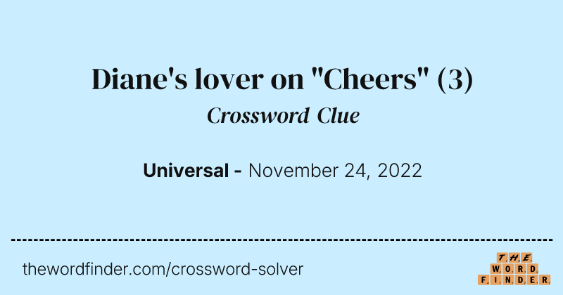 Diane's lover on "Cheers" crossword clue image