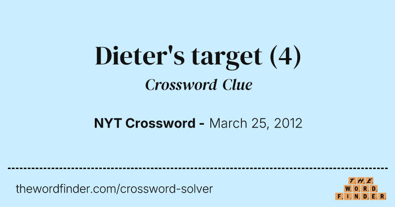 Dieter's target crossword clue image