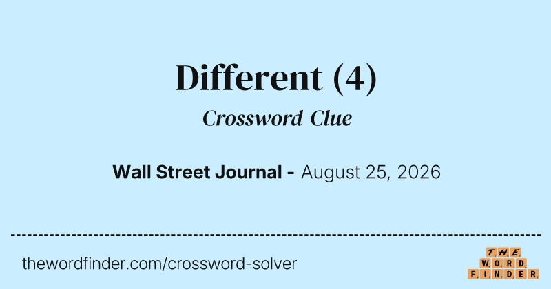 Different crossword clue image