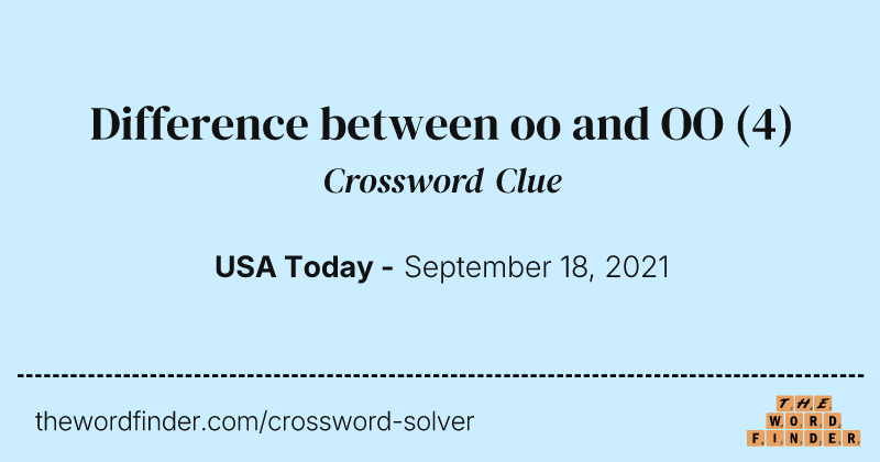 Difference between oo and OO crossword clue image