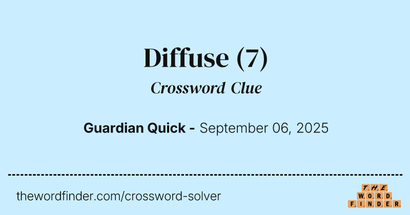 Diffuse crossword clue image