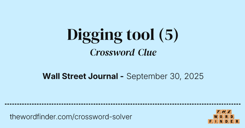 Digging tool crossword clue image