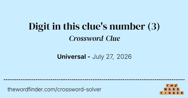 Digit in this clue's number crossword clue image