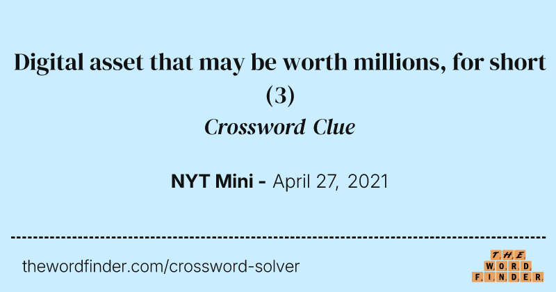 Digital asset that may be worth millions, for short crossword clue image