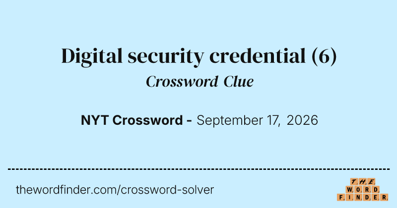 Digital security credential crossword clue image