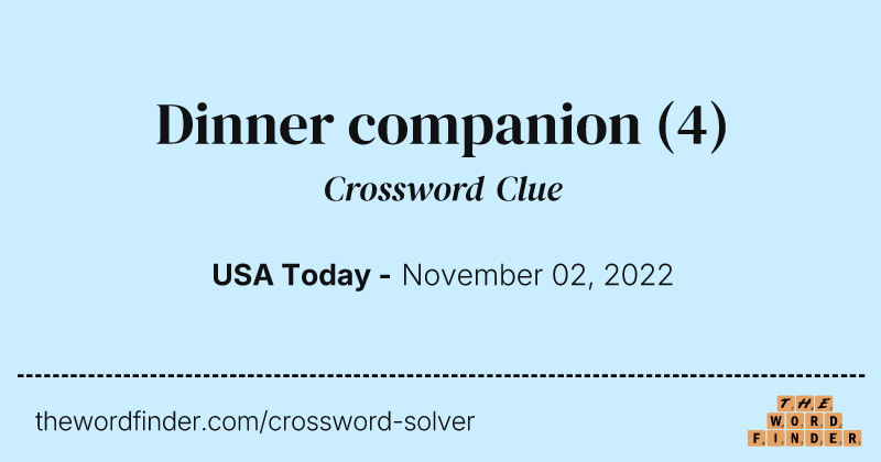 Dinner companion crossword clue image