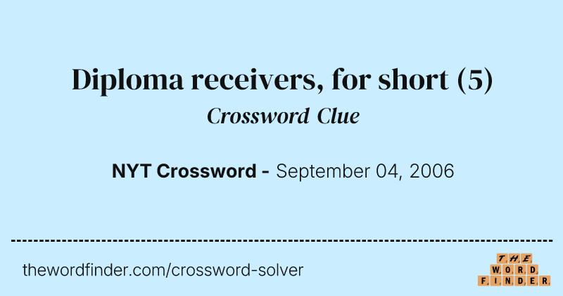Diploma receivers, for short crossword clue image