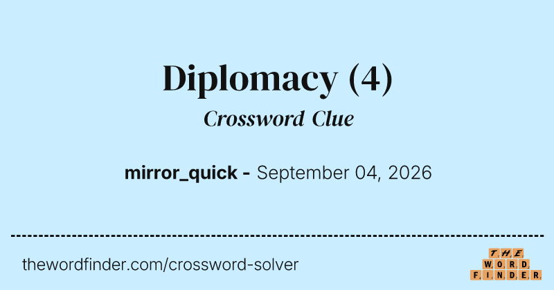 Diplomacy crossword clue image