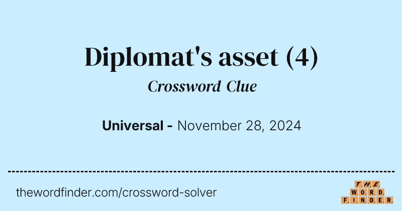 Diplomat's asset crossword clue image