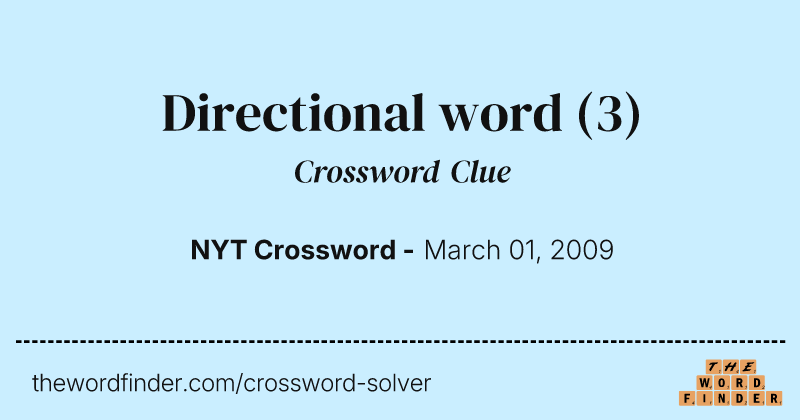 Directional word crossword clue image