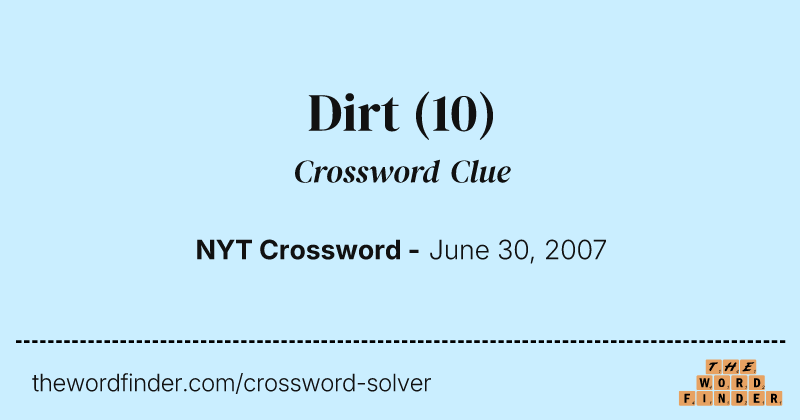 Dirt crossword clue image
