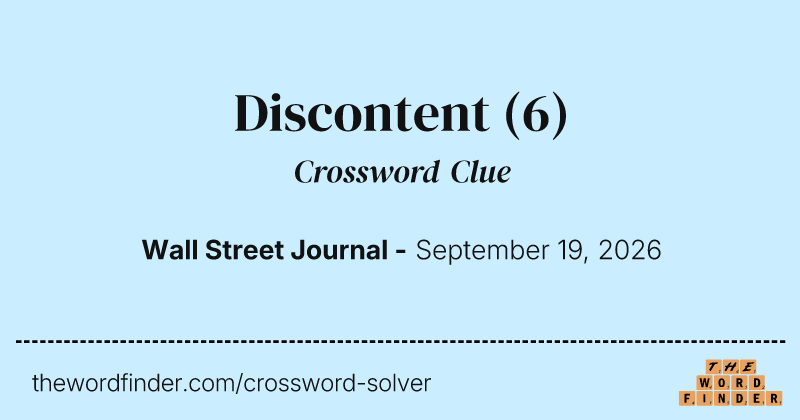 Discontent crossword clue image