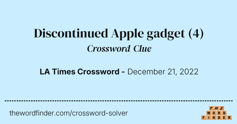 Discontinued Apple gadget crossword clue image