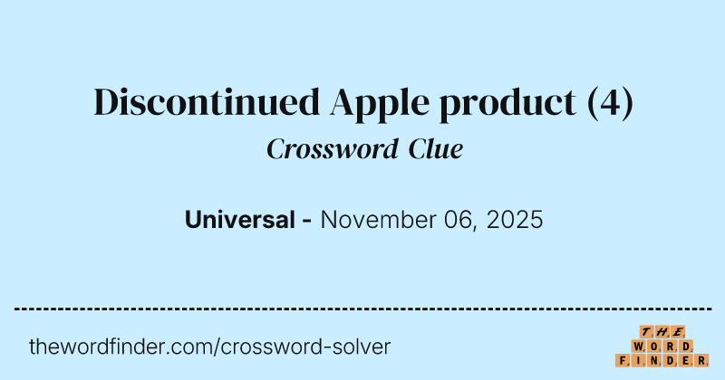 Discontinued Apple product crossword clue image