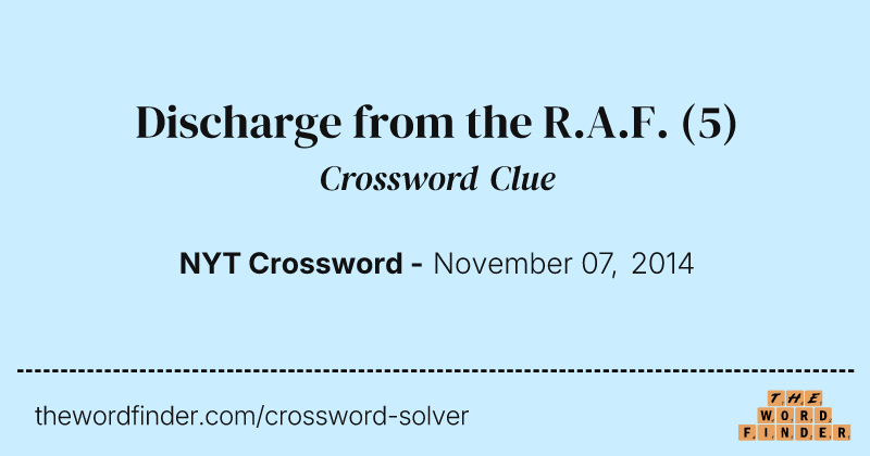 Discharge from the R.A.F. crossword clue image