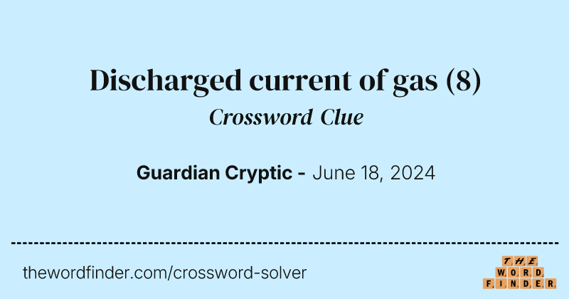 Discharged current of gas crossword clue image