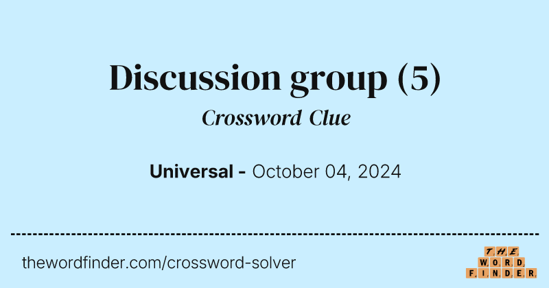Discussion group crossword clue image