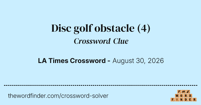 Disc golf obstacle crossword clue image