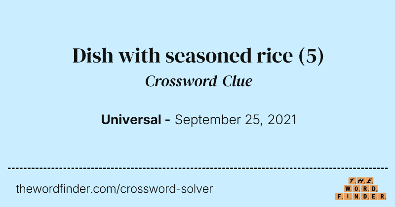 Dish with seasoned rice crossword clue image