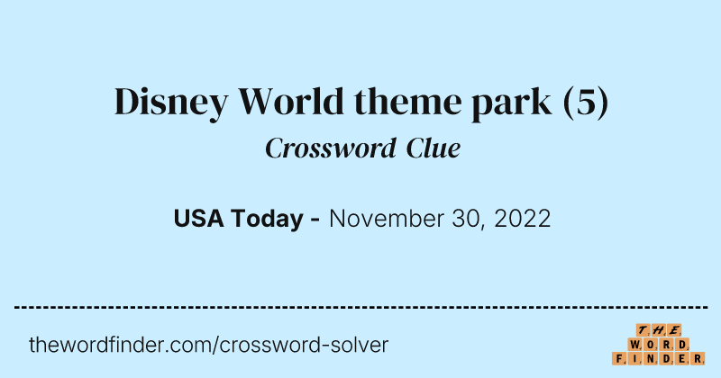 Disney World theme park crossword clue image