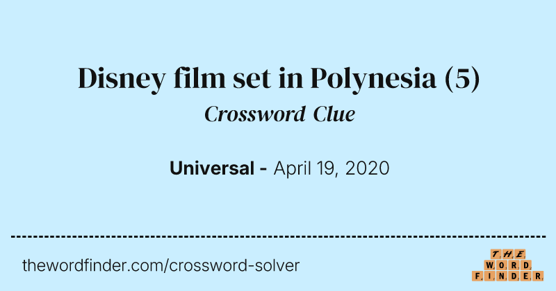 Disney film set in Polynesia crossword clue image