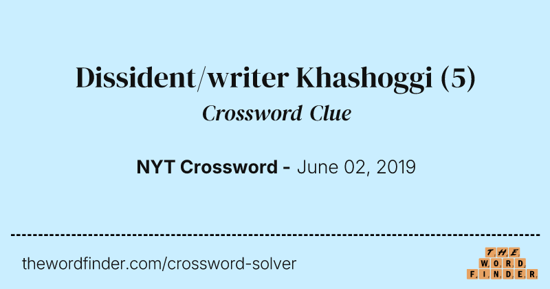 Dissident/writer Khashoggi crossword clue image
