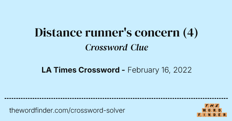 Distance runner's concern crossword clue image