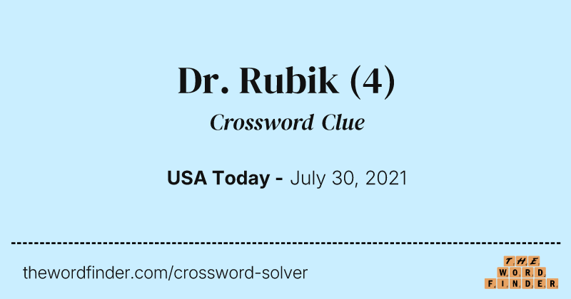 Dr. Rubik crossword clue image