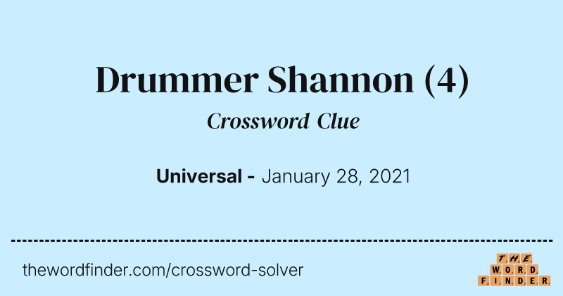 Drummer Shannon crossword clue image