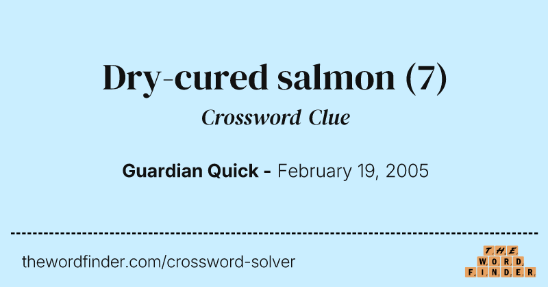 Dry-cured salmon crossword clue image