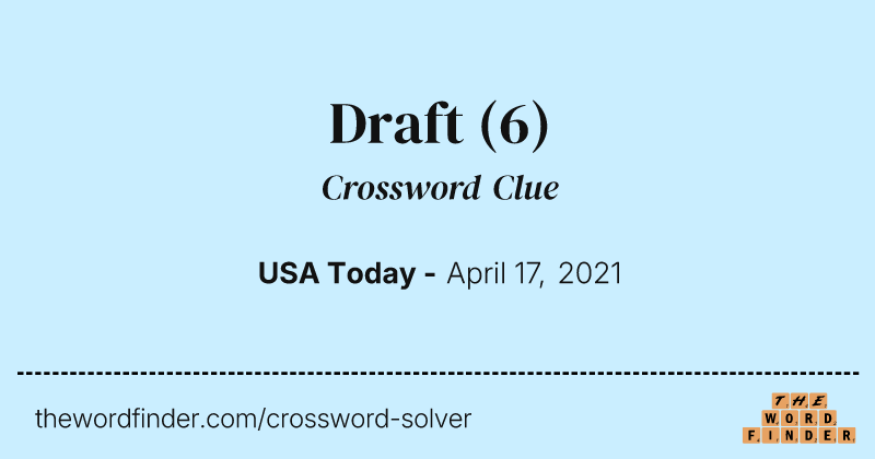Draft crossword clue image