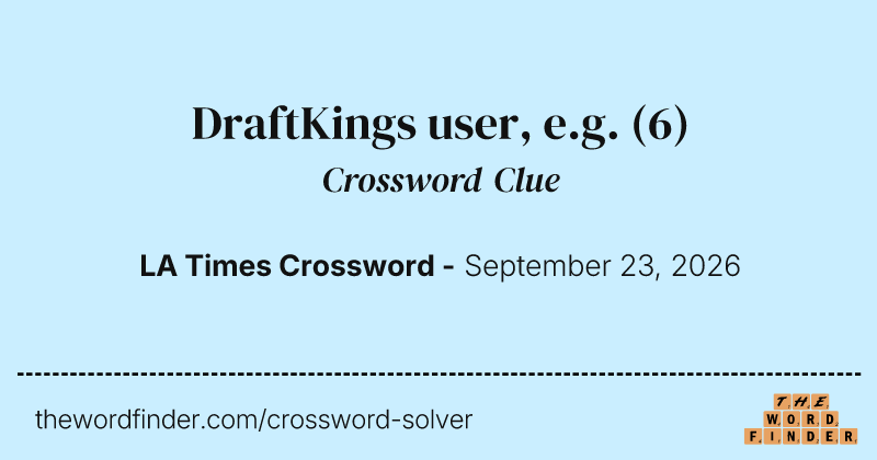 DraftKings user, e.g. crossword clue image