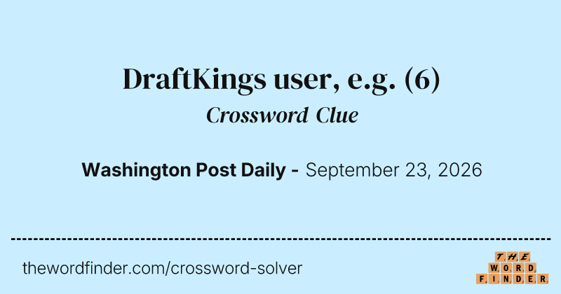 DraftKings user, e.g. crossword clue image