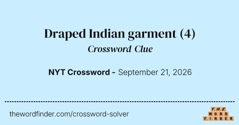 Draped Indian garment crossword clue image