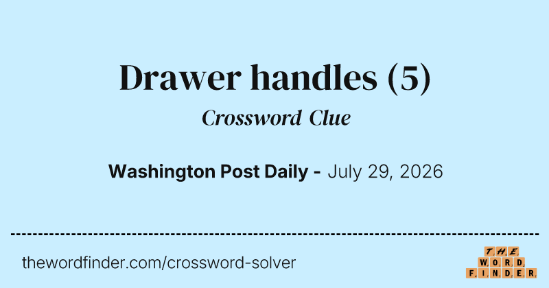 Drawer handles crossword clue image