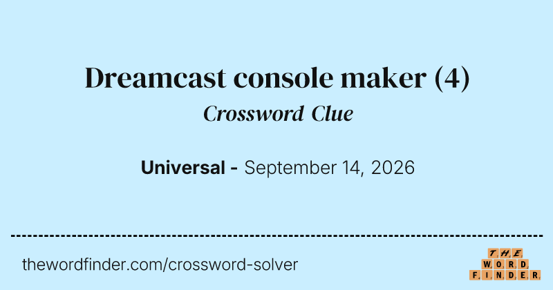 Dreamcast console maker crossword clue image