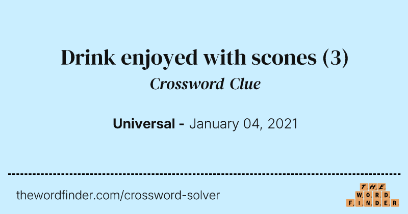 Drink enjoyed with scones crossword clue image