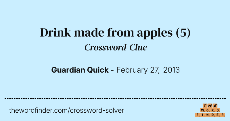 Drink made from apples crossword clue image