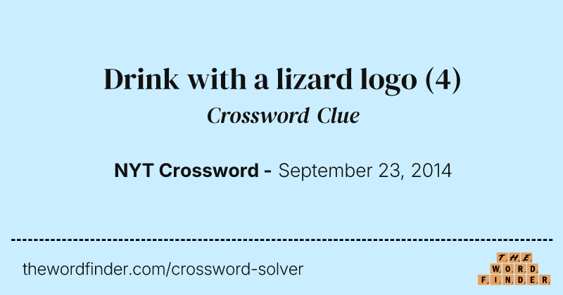 Drink with a lizard logo crossword clue image